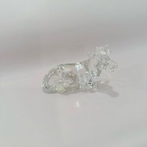 Vintage Crystal Cow Figurine from Princess House Pets